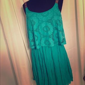 Turquoise midi summer dress